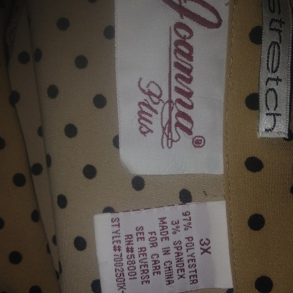 Joanna Goldenrod Black Polkadot Top 3X Plus - Picture 5 of 5